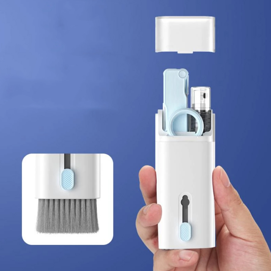 Kit 7 en 1 Cepillo Limpiador para Teclados y Accesorios Azul